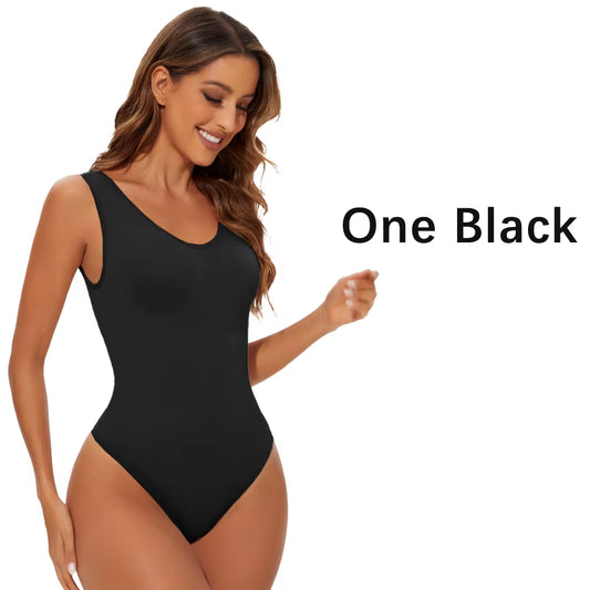 Seamless Shapewear Bodysuit for Women with Light Tummy Control and Open Crotch Design